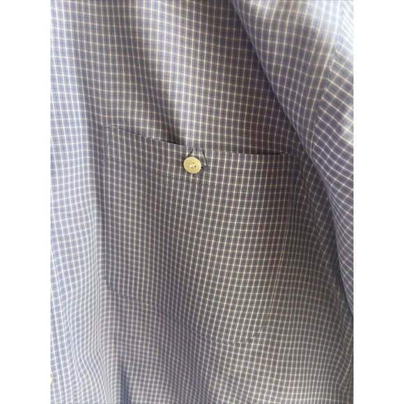 Men’s Urban Works Size Large Blue Plaid Long Sleeve Button Front Shirt W/pocket - Picture 4 of 9